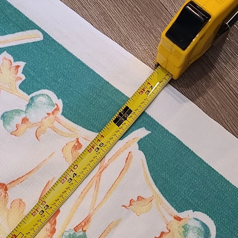Vintage Floral Table Runner with Teal Blue and Orange Accents